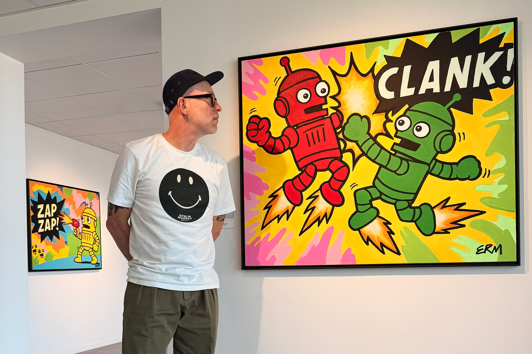 ERM beside Clank and Zap Zap at Helix Art Space
